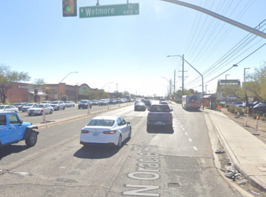 Major Injuries in Crash on North Oracle and West Wetmore Road in Tucson