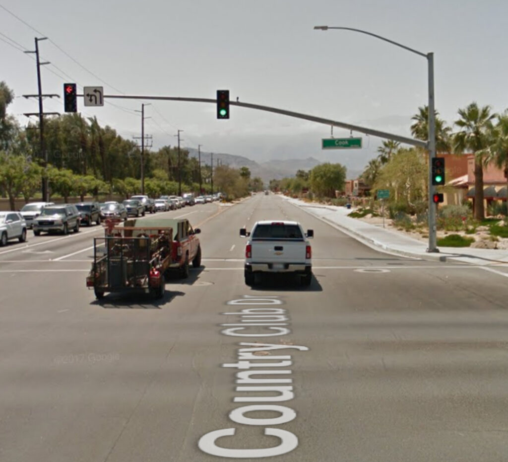 Bicyclist Hit and Injured on Country Club Drive and Cook Street in Palm